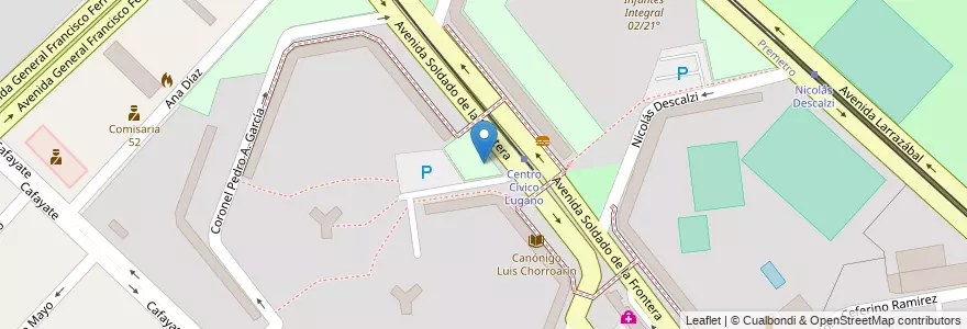 Mapa de ubicacion de Jardín de Infantes Integral Nº 09/21º, Villa Lugano en 阿根廷, Ciudad Autónoma De Buenos Aires, 布宜诺斯艾利斯, Comuna 8.