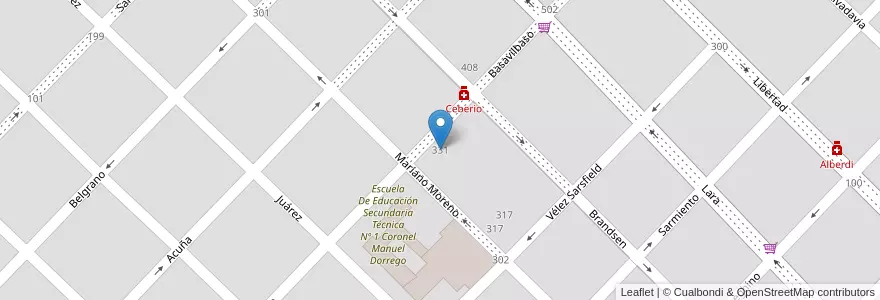 Mapa de ubicacion de Jardín De Infantes La Sagrada Familia en Argentina, Buenos Aires, Partido De Cañuelas, Cañuelas.