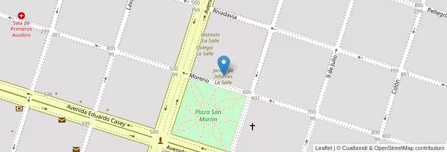 Mapa de ubicacion de Jardín De Infantes La Salle en 아르헨티나, 부에노스아이레스주, Partido De Saavedra, Pigüé.