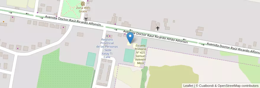 Mapa de ubicacion de Jardín de Infantes Mickey Mouse en アルゼンチン, コリエンテス州, Departamento Lavalle, Municipio De Yatay Tí Calle, Yatay Tí Calle.