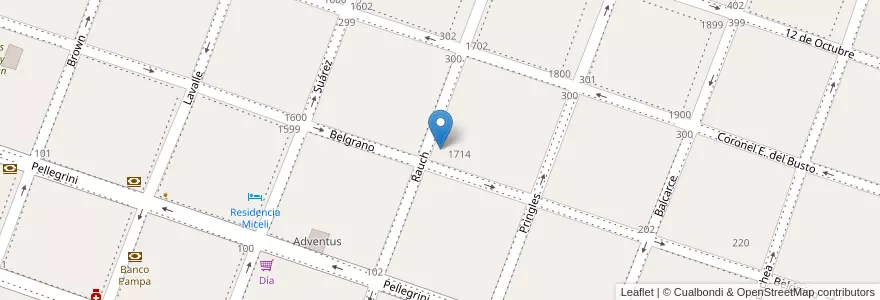 Mapa de ubicacion de Jardin De Infantes Monseñor Espinosa De San Jose en Argentina, Buenos Aires, Partido De Bragado, Bragado.
