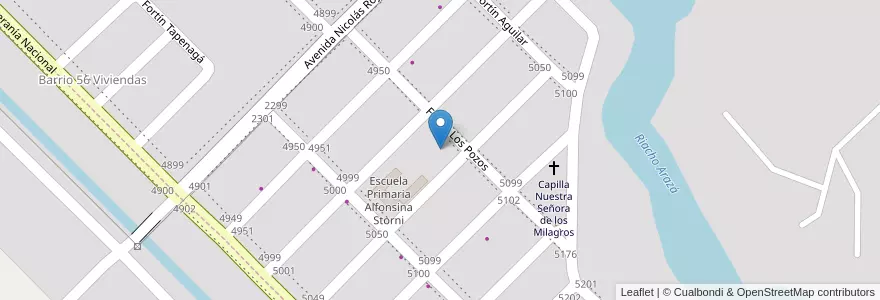 Mapa de ubicacion de Jardín de Infantes N° 150 en آرژانتین, Chaco, Departamento San Fernando, Barranqueras.