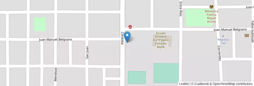 Mapa de ubicacion de Jardín De Infantes N 187 en Arjantin, Chaco, Departamento O'Higgins, Municipio De La Clotilde, La Clotilde.