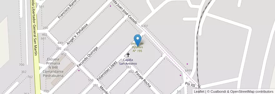 Mapa de ubicacion de Jardín de Infantes N° 195 en アルゼンチン, チャコ州, Departamento San Fernando, Barranqueras, Barranqueras.