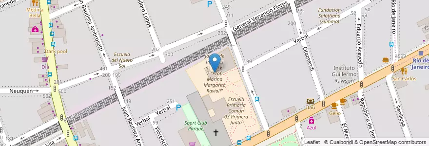 Mapa de ubicacion de Jardín de Infantes n° 2 D.E. 7 "Prof. Marina Margarita Ravioli", Caballito en Argentinië, Ciudad Autónoma De Buenos Aires, Buenos Aires, Comuna 6.