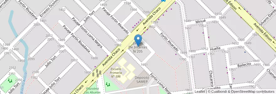 Mapa de ubicacion de Jardín De Infantes N 205 en Argentinië, Chaco, Departamento San Fernando, Resistencia, Resistencia.