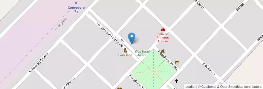 Mapa de ubicacion de Jardín de Infantes N* 302 en Argentina, Buenos Aires, Partido De Bragado, Cuartel Comodoro Py, Comodoro Py.
