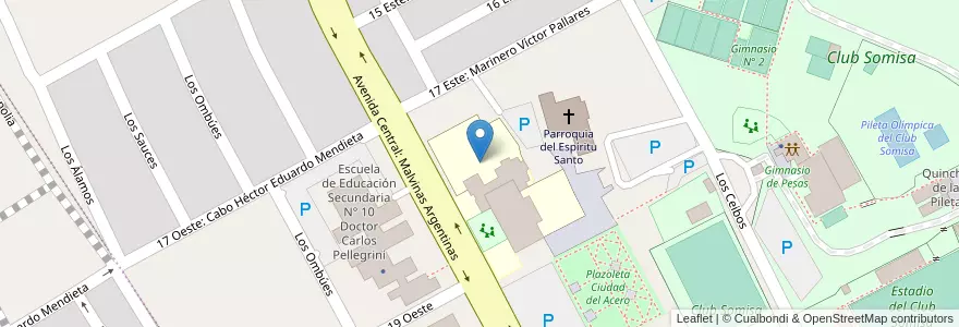 Mapa de ubicacion de Jardín de Infantes N° 901 Teniente General Pedro Castiñeiras en الأرجنتين, بوينس آيرس, Partido De San Nicolás, San Nicolás De Los Arroyos.