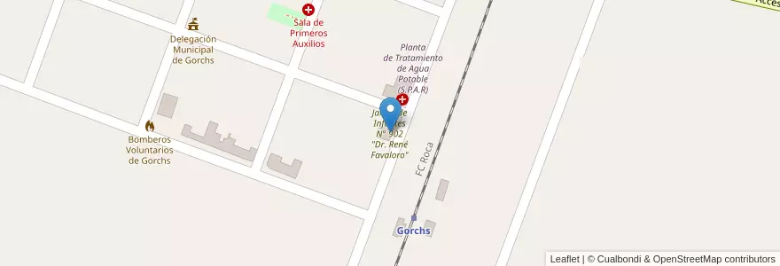 Mapa de ubicacion de Jardín de Infantes N° 902 "Dr. René Favaloro" en アルゼンチン, ブエノスアイレス州, Partido De General Belgrano.