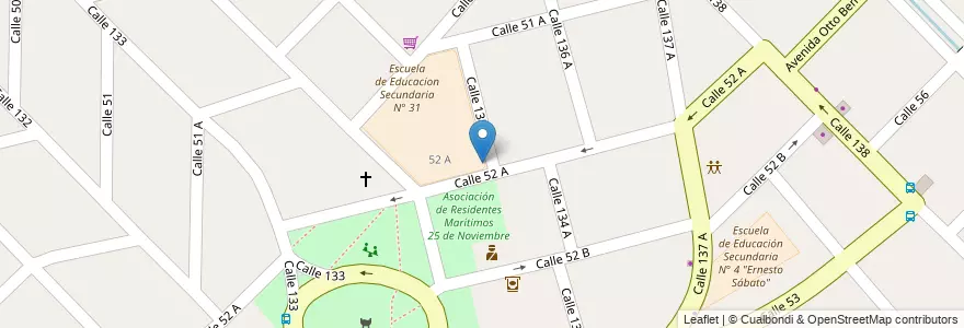 Mapa de ubicacion de Jardin de Infantes N° 904 "Walter Teira" en Аргентина, Буэнос-Айрес, Partido De Berazategui, Hudson.