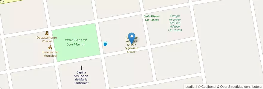Mapa de ubicacion de Jardín de Infantes N° 911 "Alfonsina Storni" en Argentinien, Provinz Buenos Aires, Partido De Lincoln.