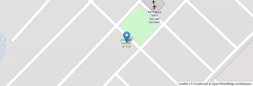 Mapa de ubicacion de Jardín de Infantes N° 918 en آرژانتین, استان بوئنوس آیرس, Partido De Nueve De Julio, Cuartel Dennehy, Marcelino Ugarte.