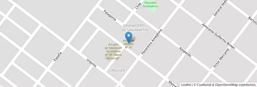 Mapa de ubicacion de Jardín de Infantes N° 97 en الأرجنتين, Chaco, Departamento Nueve De Julio, Las Breñas, Las Breñas.