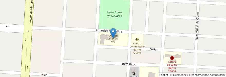 Mapa de ubicacion de Jardin de Infantes N°3 en الأرجنتين, تشيلي, نيوكوين, Departamento Confluencia, Municipio De Plaza Huincul.