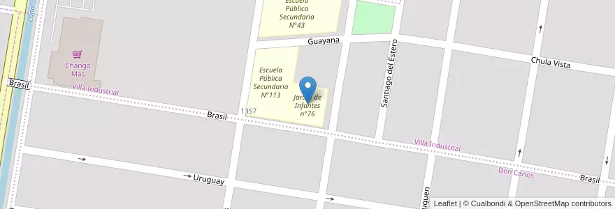 Mapa de ubicacion de Jardin de Infantes n°76 en الأرجنتين, ريو نيغرو, General Roca, Departamento General Roca, General Roca.
