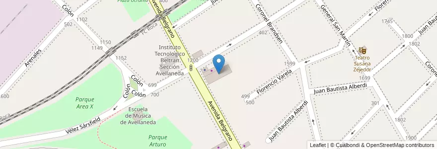 Mapa de ubicacion de Jardin de Infantes N°927 Lola Mora en Аргентина, Буэнос-Айрес, Partido De Avellaneda, Avellaneda.