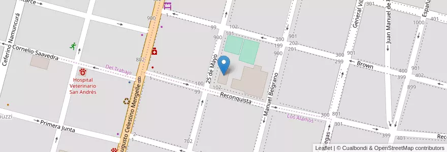 Mapa de ubicacion de Jardìn de Infantes Nº 105 en アルゼンチン, チリ, リオネグロ州, Cipolletti, Departamento General Roca.
