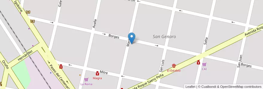 Mapa de ubicacion de Jardín de Infantes Nº 111 en アルゼンチン, サンタフェ州, Departamento San Jerónimo, Municipio De San Genaro, San Genaro.