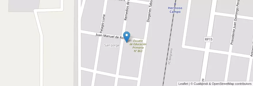Mapa de ubicacion de Jardin De Infantes Nº 72 Merardo Gutierrez en Argentinien, Chaco, Departamento Dos De Abril, Municipio De Hermoso Campo, Hermoso Campo.