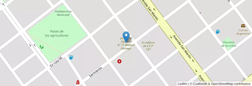 Mapa de ubicacion de Jardin De Infantes Nº 77 Manuel Dorrego en 阿根廷, Chaco, Departamento Mayor Luis Jorge Fontana, Municipio De Coronel Du Graty, Coronel Du Graty.