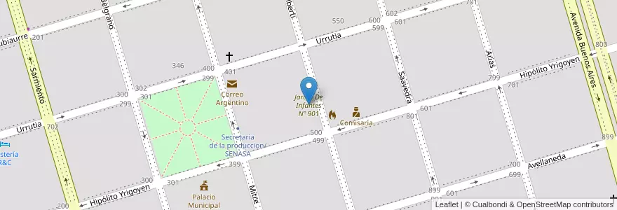 Mapa de ubicacion de Jardín De Infantes Nº 901 en Argentina, Provincia Di Buenos Aires, Partido De General Madariaga.