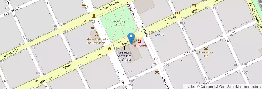 Mapa de ubicacion de Jardín de Infantes Nº 901 María Elisa Figueroa en Argentina, Buenos Aires, Brandsen.