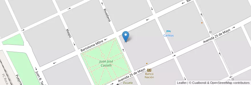 Mapa de ubicacion de Jardín De Infantes Nº 901 Tambor De Tacuarí en Argentinië, Buenos Aires, Partido De Castelli.