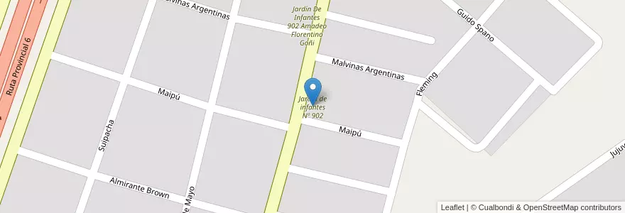 Mapa de ubicacion de Jardín de infantes Nº 902 en アルゼンチン, ブエノスアイレス州, Partido De Exaltación De La Cruz, Los Cardales.
