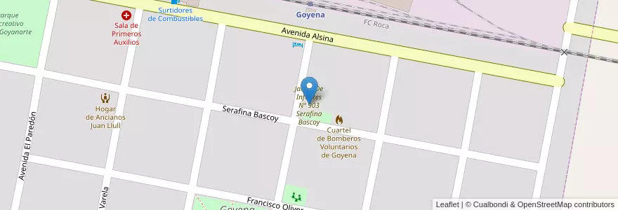 Mapa de ubicacion de Jardín De Infantes Nº 903 Serafina Bascoy en الأرجنتين, بوينس آيرس, Partido De Saavedra, Goyena.