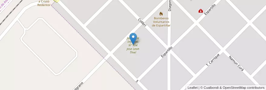 Mapa de ubicacion de Jardín De Infantes Nº 904 Jose Leon Thiel en Argentinien, Provinz Buenos Aires, Partido De Saavedra, Espartillar.
