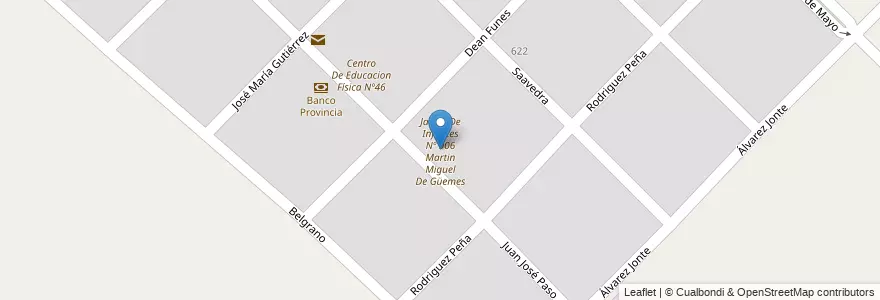 Mapa de ubicacion de Jardin De Infantes Nº 906 Martin Miguel De Güemes en 阿根廷, 布宜诺斯艾利斯省, Partido De Bahía Blanca, General Daniel Cerri.