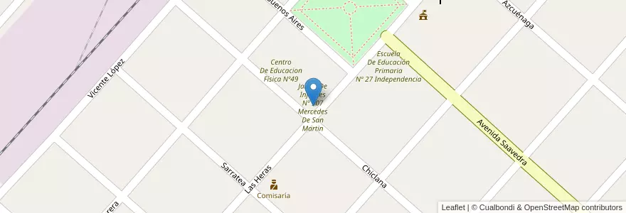 Mapa de ubicacion de Jardin De Infantes Nº 907 Mercedes De San Martin en Arjantin, Buenos Aires, Partido De Bahía Blanca.