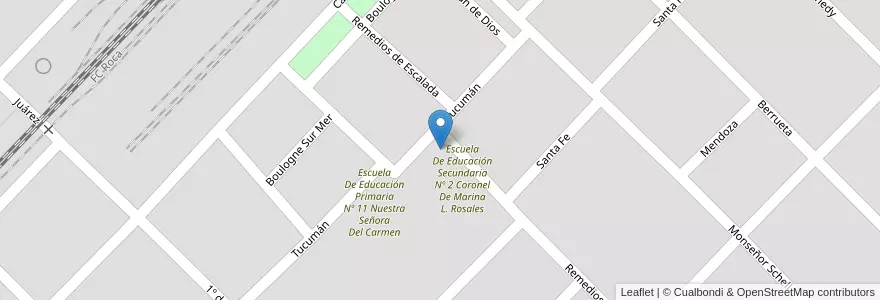 Mapa de ubicacion de Jardin De Infantes Nº 909 en アルゼンチン, ブエノスアイレス州, Partido De Cañuelas, Cañuelas.