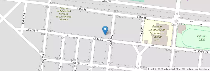 Mapa de ubicacion de Jardin De Infantes Nº 911 Maria Elena Martinez De Pelosso en الأرجنتين, بوينس آيرس, Partido De Veinticinco De Mayo, Veinticinco De Mayo.