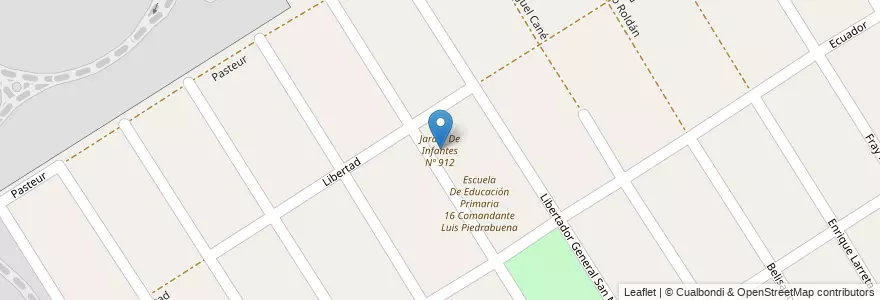 Mapa de ubicacion de Jardín De Infantes Nº 912 en Arjantin, Buenos Aires, Partido De General Rodríguez.