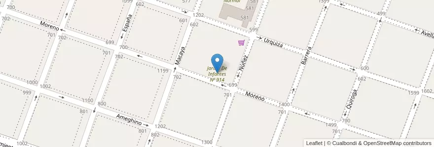 Mapa de ubicacion de Jardín De Infantes Nº 914 en Argentina, Provincia Di Buenos Aires, Partido De Bragado, Bragado.