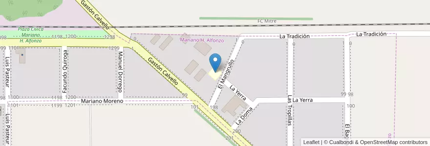 Mapa de ubicacion de Jardín de Infantes Nº 914 en Arjantin, Buenos Aires, Partido De Pergamino, Mariano H. Alfonzo.