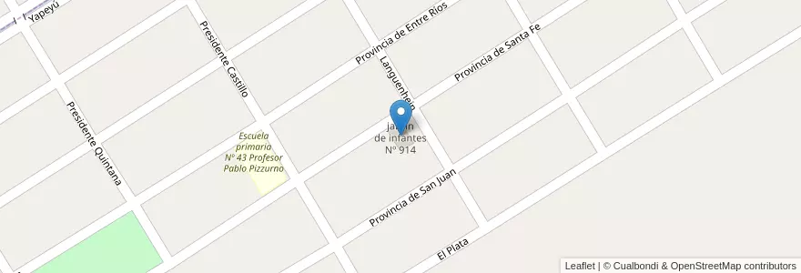 Mapa de ubicacion de jardín de infantes Nº 914 en الأرجنتين, بوينس آيرس, Partido De Almirante Brown, Glew.