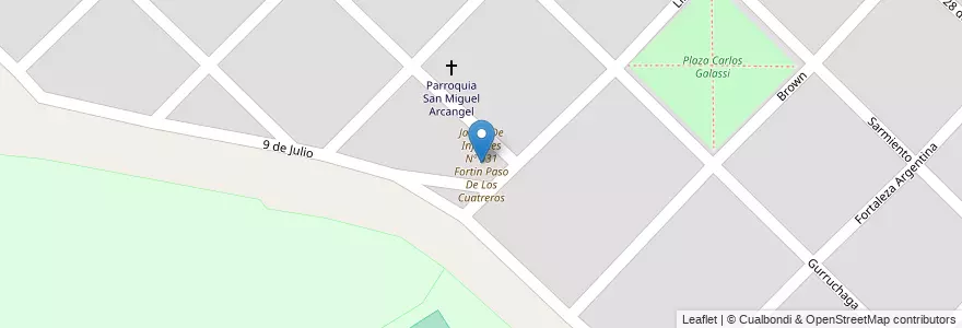 Mapa de ubicacion de Jardin De Infantes Nº 931 Fortin Paso De Los Cuatreros en Аргентина, Буэнос-Айрес, Partido De Bahía Blanca, General Daniel Cerri.