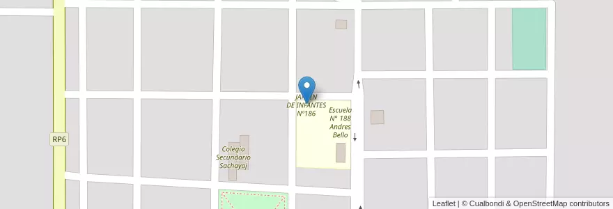 Mapa de ubicacion de JARDIN DE INFANTES Nº186 en Arjantin, Santiago Del Estero, Departamento Alberdi, Sachayoj.
