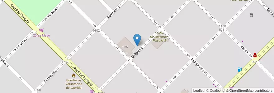 Mapa de ubicacion de Jardin De Infantes Nº901 Mariquita Sanchez en Arjantin, Buenos Aires, Partido De Laprida, Laprida.