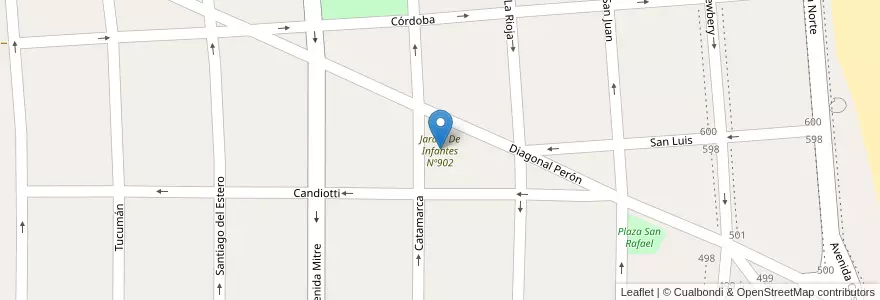 Mapa de ubicacion de Jardín De Infantes Nº902 en 아르헨티나, Partido De La Costa, Mar De Ajó.