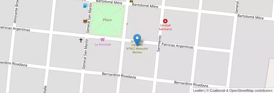 Mapa de ubicacion de Jardin De Infantes Nº902 Manuela Molina en Argentina, Buenos Aires, Partido De General Viamonte, Baigorrita.