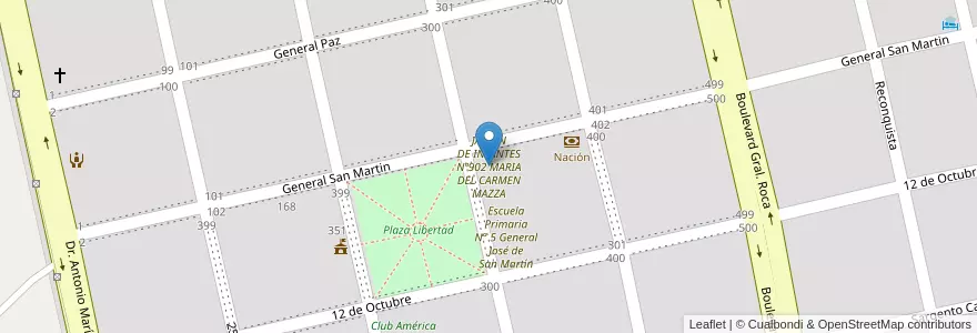 Mapa de ubicacion de JARDIN DE INFANTES Nº902 MARIA DEL CARMEN MAZZA en Argentina, Buenos Aires, Partido De Mar Chiquita.