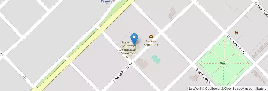 Mapa de ubicacion de Jardín De Infantes Nº903 Granaderos De La Libertad en Аргентина, Буэнос-Айрес, Partido De Carlos Tejedor, Timote.