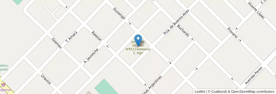 Mapa de ubicacion de Jardin De Infantes Nº912 Constancio C. Vigil en Argentinië, Buenos Aires, Partido De Lincoln.