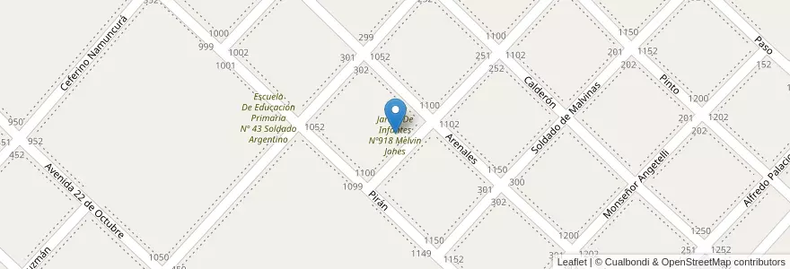 Mapa de ubicacion de Jardín De Infantes Nº918 Melvin Jones en Argentinien, Provinz Buenos Aires, Partido De Chivilcoy, Chivilcoy.