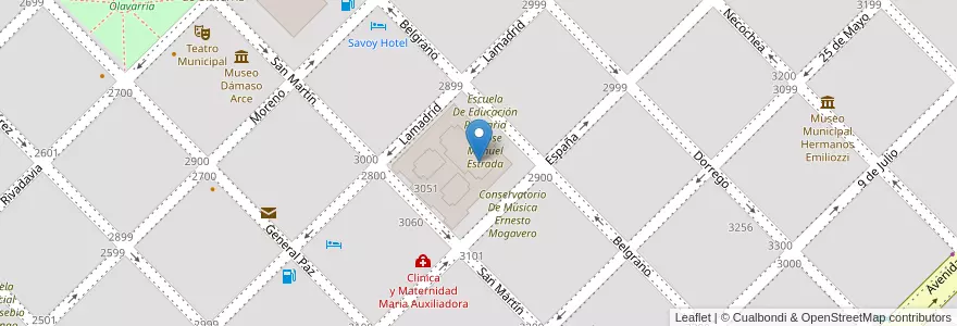 Mapa de ubicacion de Jardín De Infantes Nº929 Jose M.Estrada en アルゼンチン, ブエノスアイレス州, Partido De Olavarría, Olavarría.