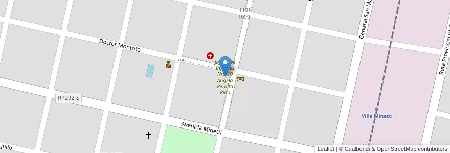 Mapa de ubicacion de Jardin De Infantes Nro 10 Angela Peralta Pino en Arjantin, Santa Fe, Municipio De Villa Minetti, Villa Minetti.