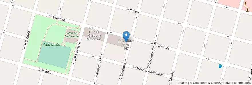 Mapa de ubicacion de Jardín de Infantes Nro 147 en الأرجنتين, سانتا في, Departamento Las Colonias, Municipio De Esperanza, Esperanza.